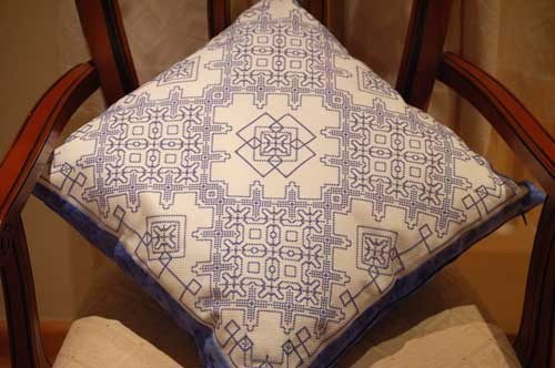 Delft Blue Cross stitch Cushion
